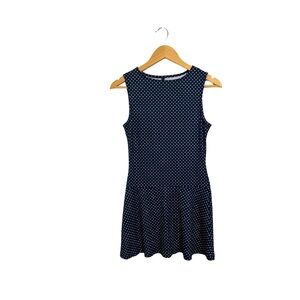Navy Polka Dot Sleeveless Dress